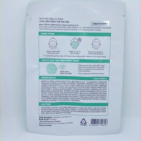 $5🌟 I Dew Care Here’s The Tea Tree Soothing Sheet Mask - Picture 2 of 3